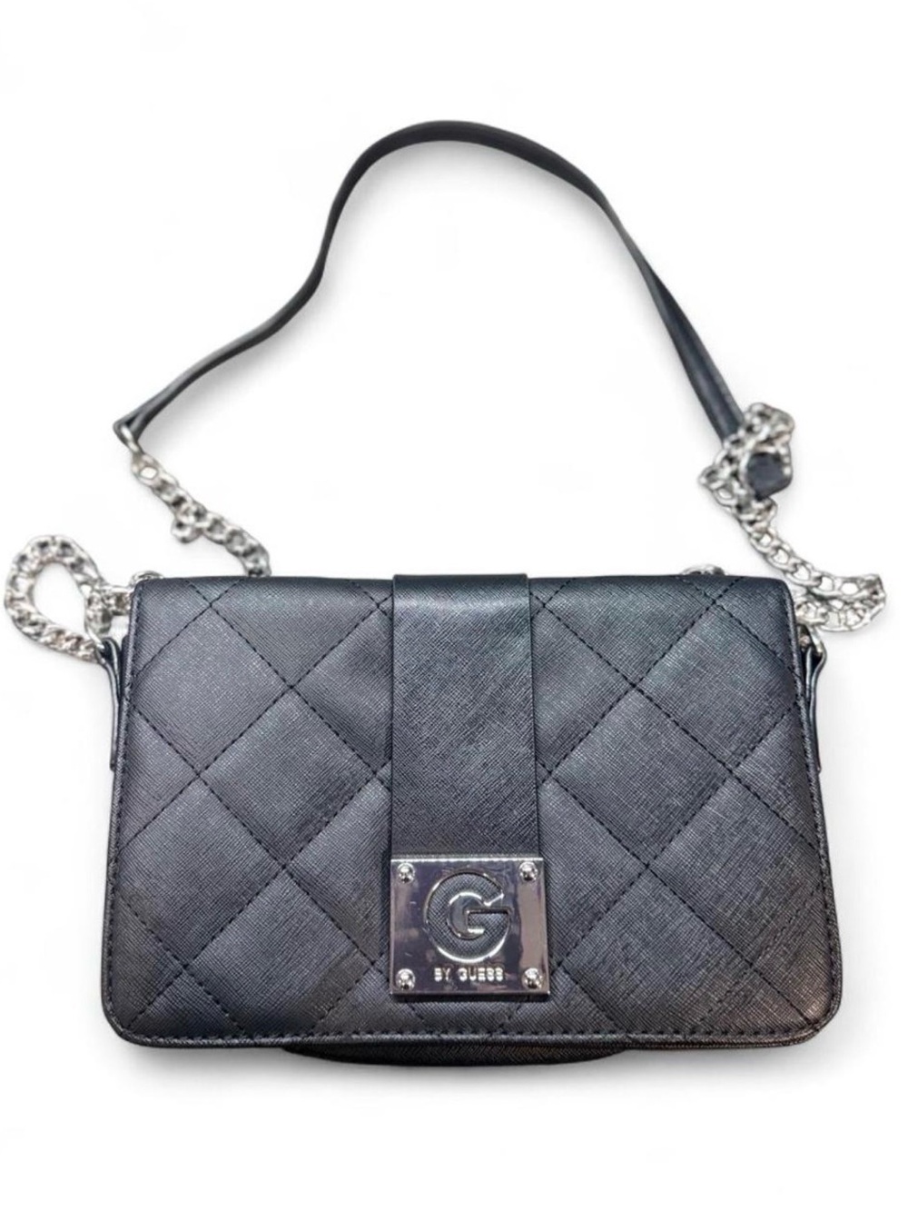 GUESS Black Quilted Shoulder Crossbody Bag